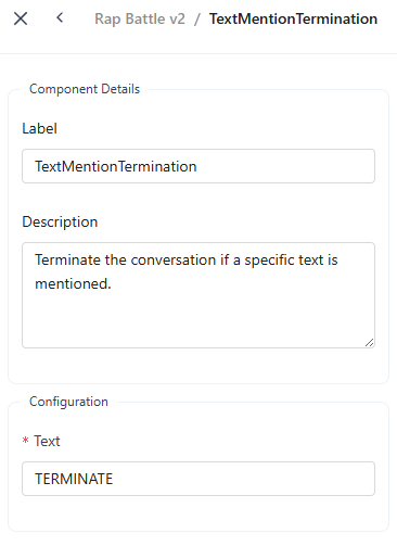 The termination configuration