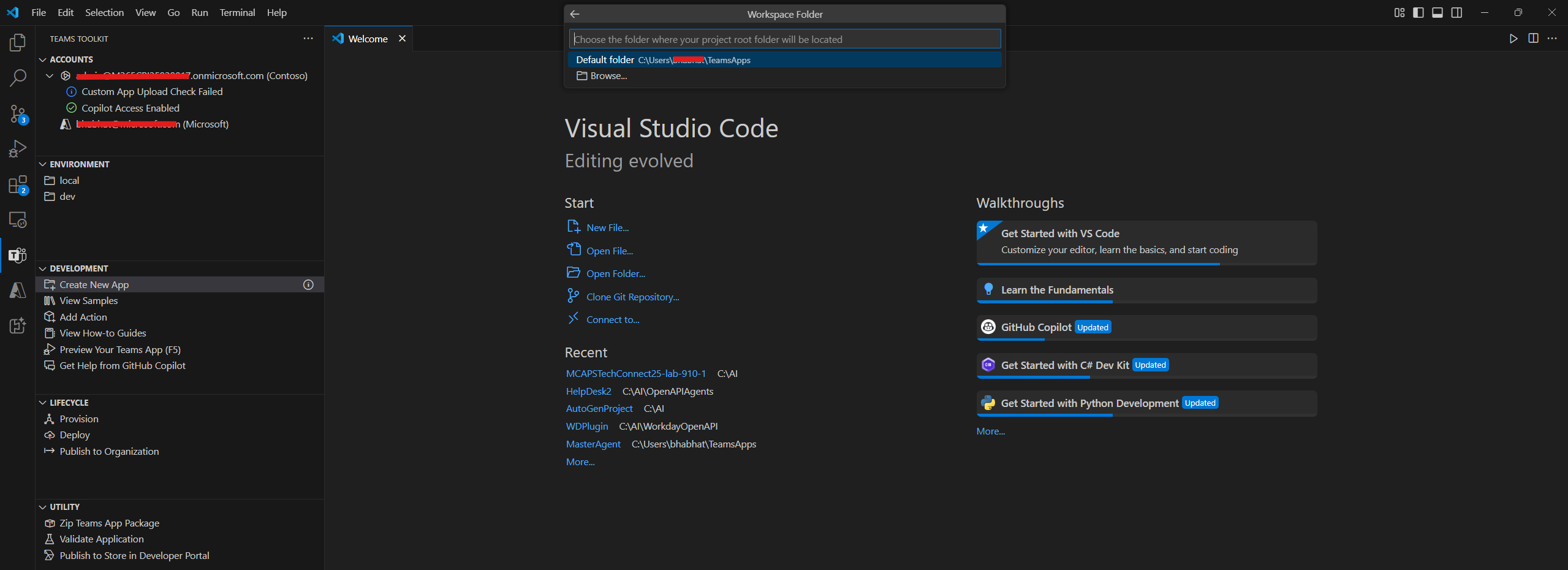 Select the root folder for the project